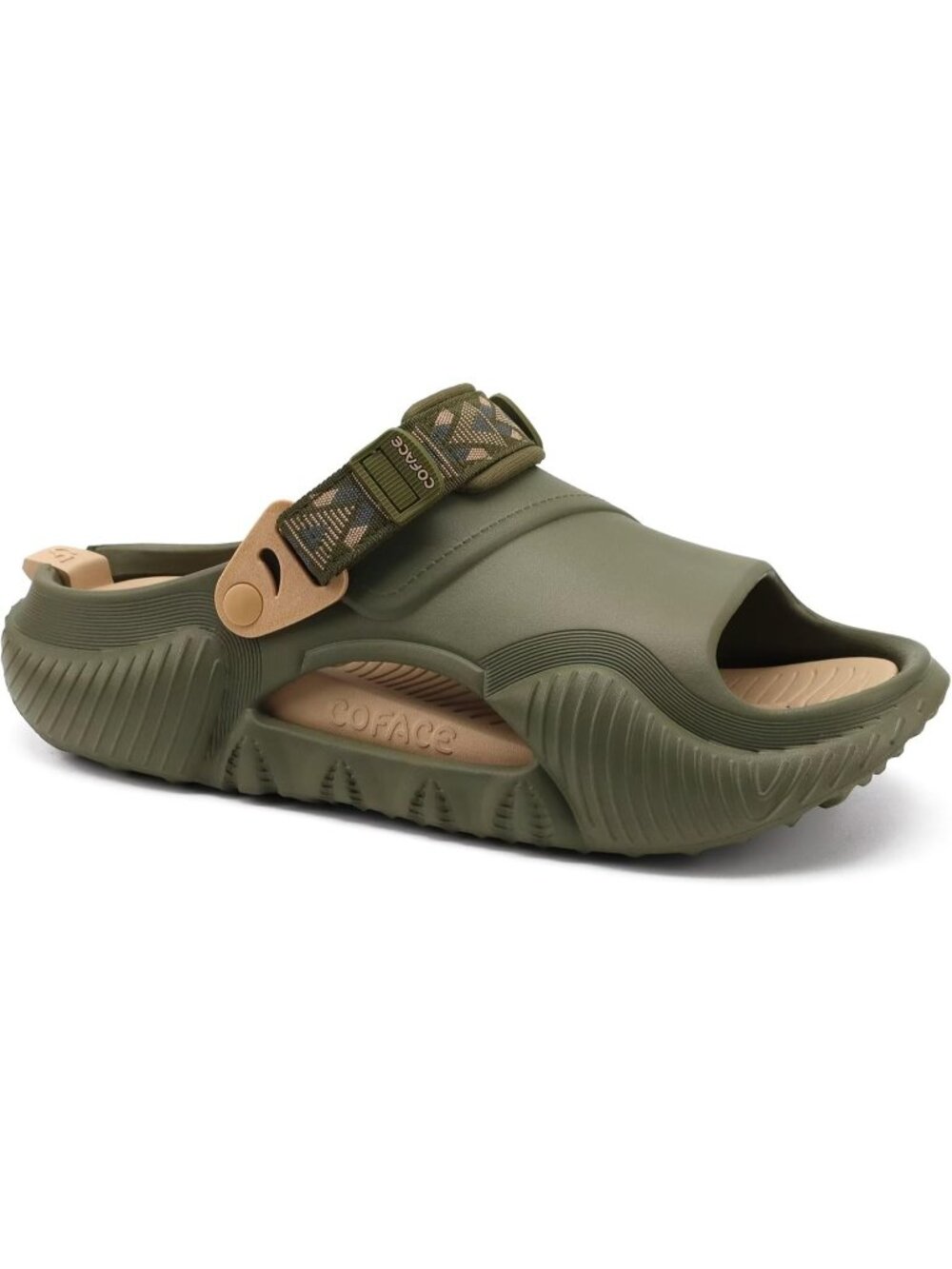 Men's Army Green Orthopaedic Mules Recovery Sandals Summer Fascistic Casual